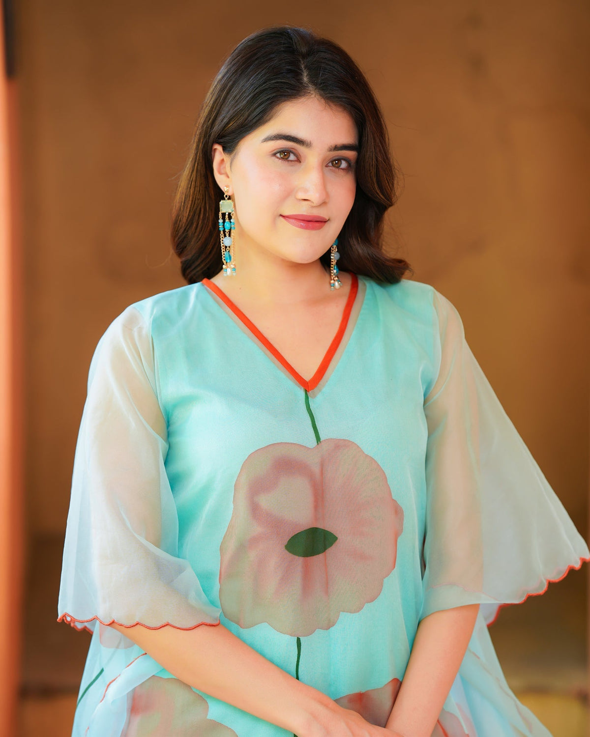 Sky Blue Tropical kurta set Set