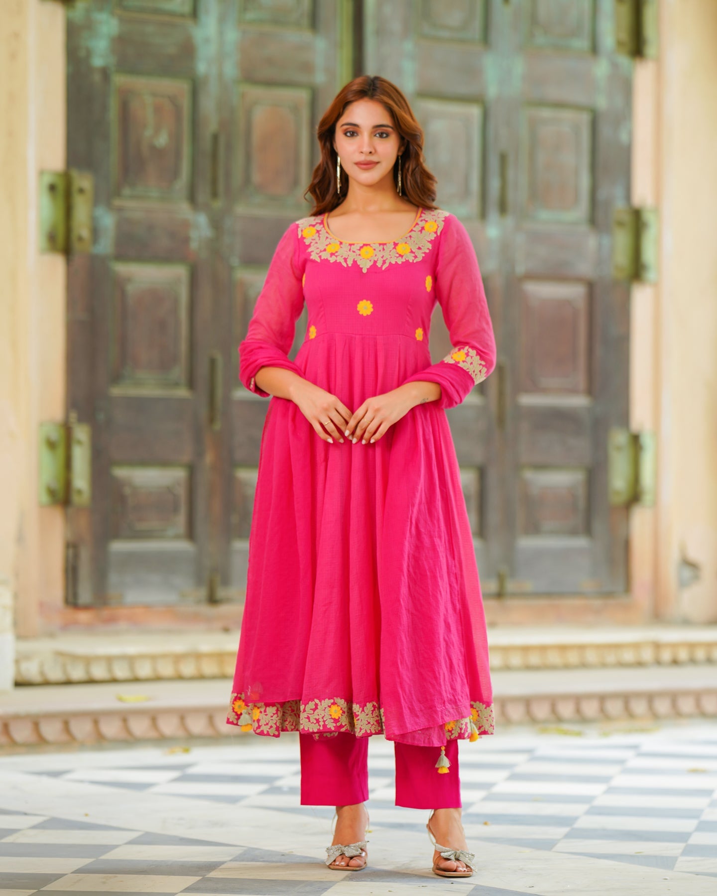 Rose Pink Anarkali Suit Set