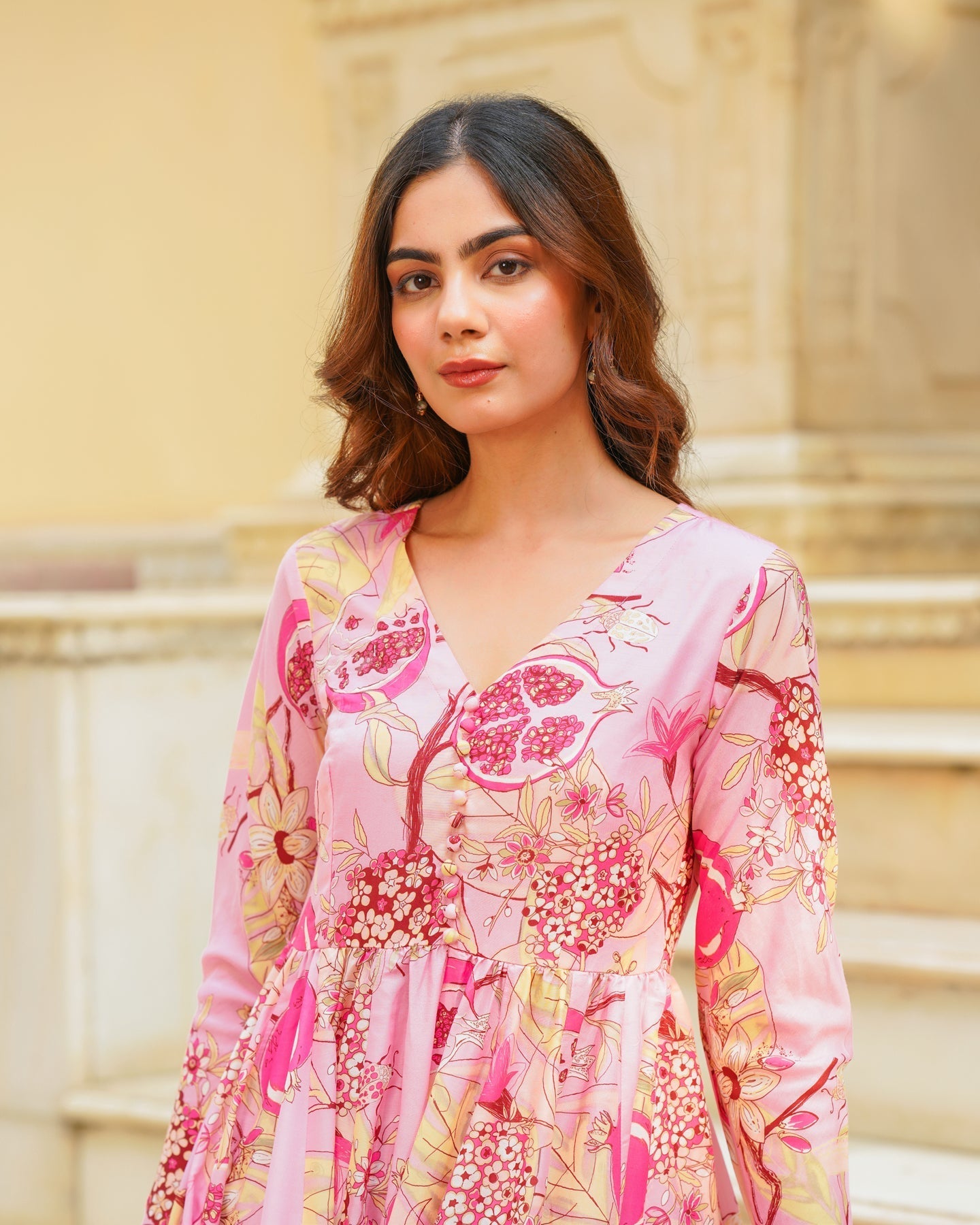 Summer Pink Printed Suit Set