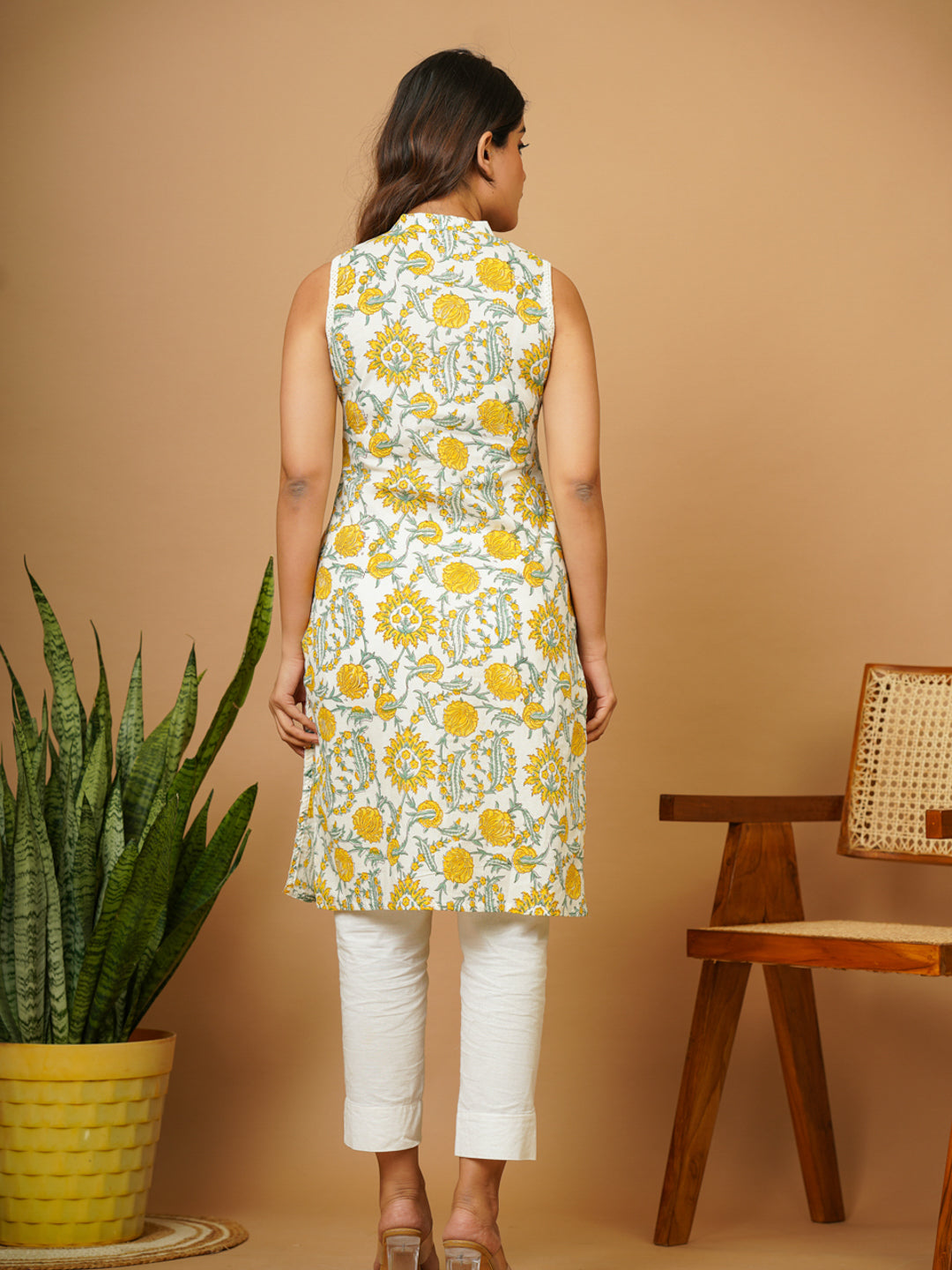 White Floral B.P. Kurti