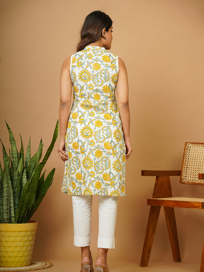 White Floral B.P. Kurti