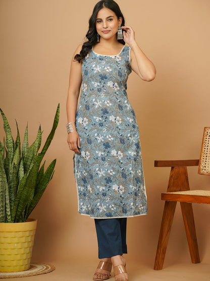 Blue Floral B.P. Kurti