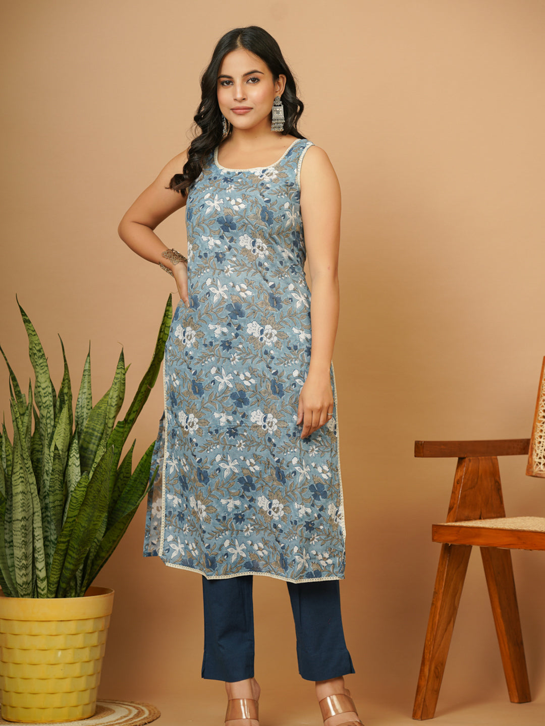Blue Floral B.P. Kurti