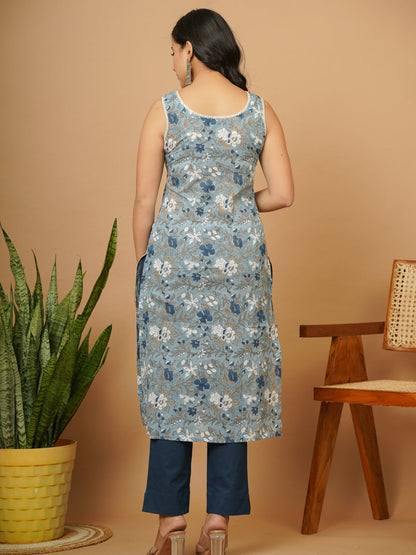 Blue Floral B.P. Kurti