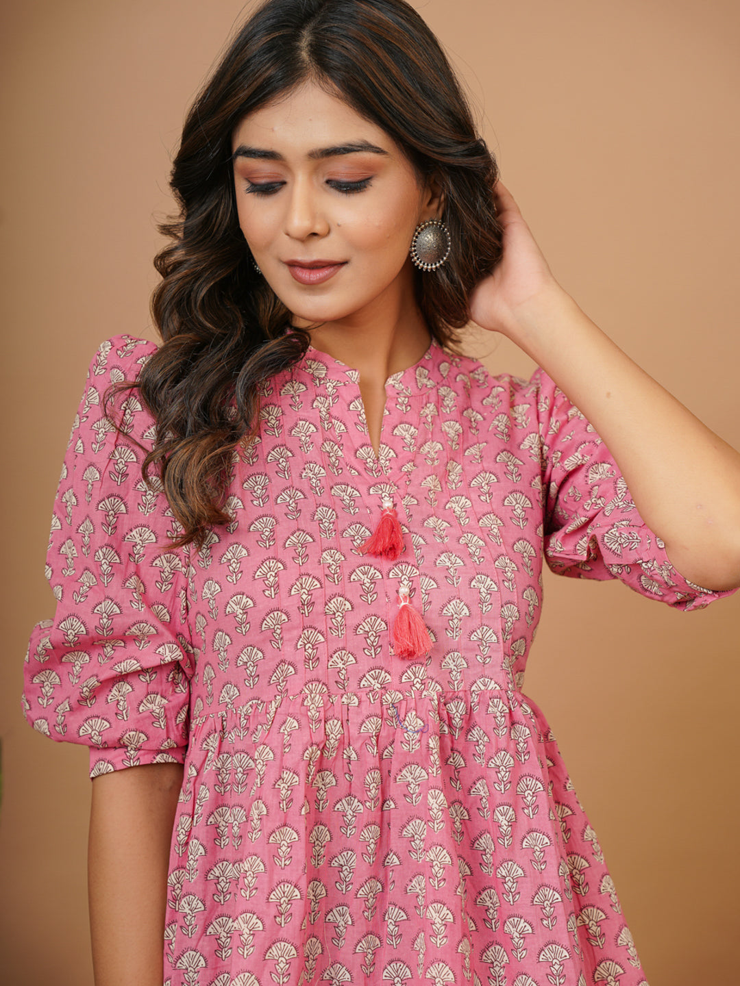 Pink Block Print Top