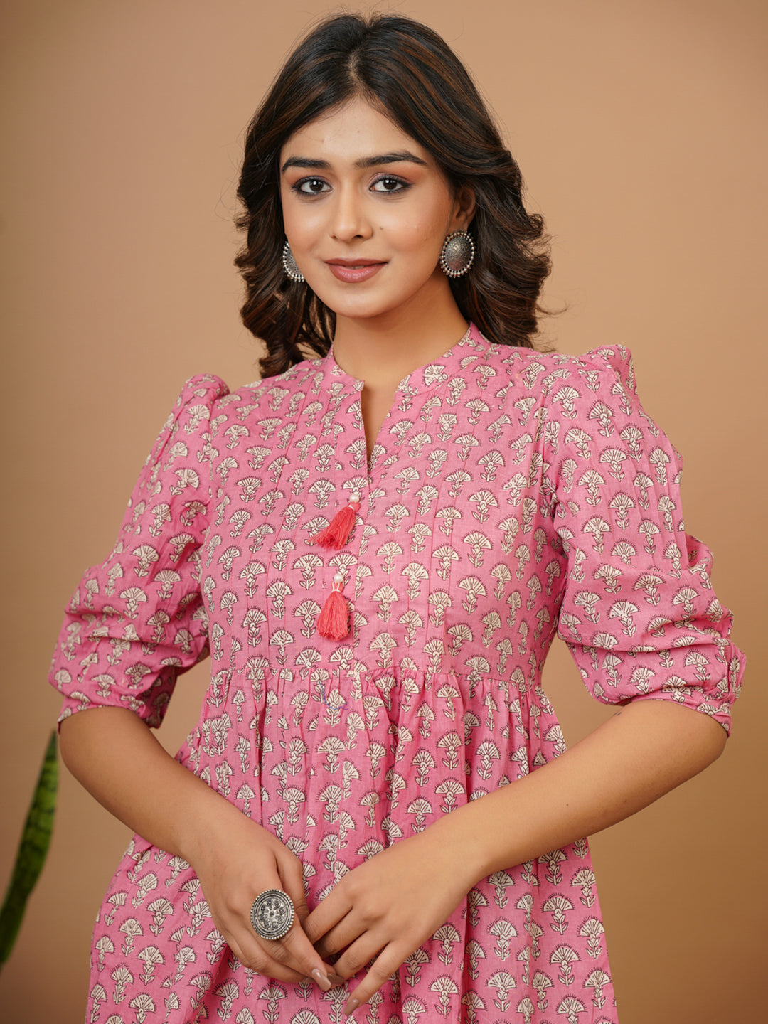 Pink Block Print Top
