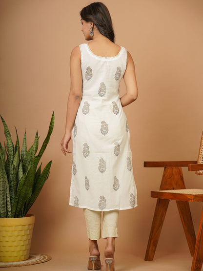 White Gold Foil Kurti
