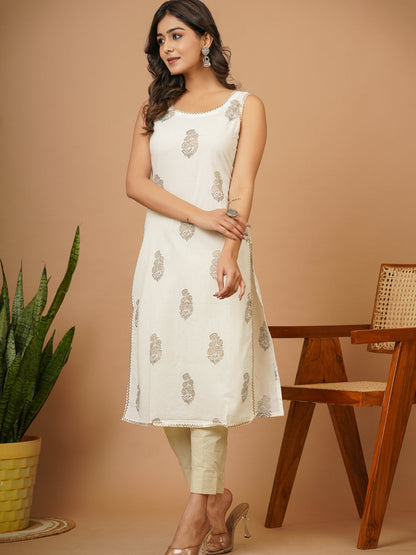 White Gold Foil Kurti