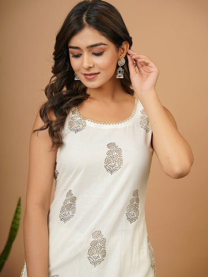 White Gold Foil Kurti