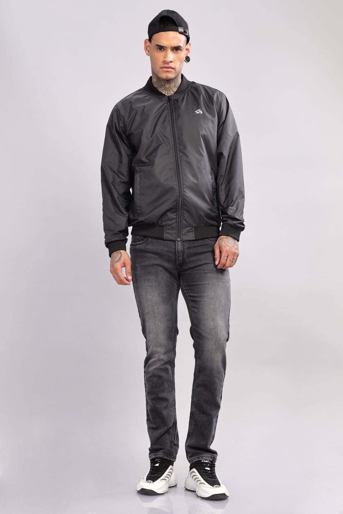 Polyester Winter Black Jacket