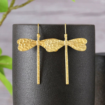 Dragonfly Textured Drop Earrings JLT12788 Just Lil Things