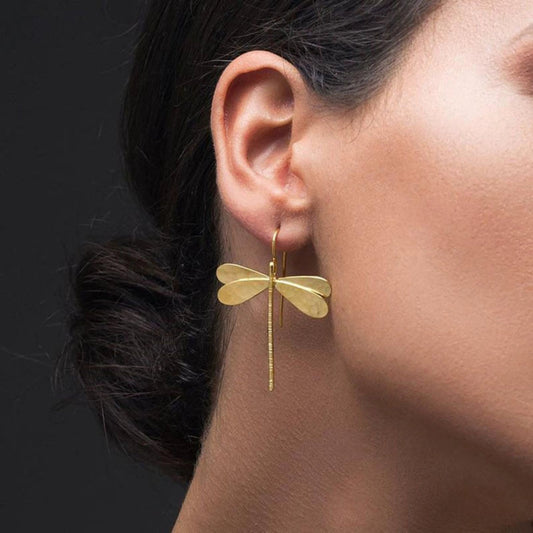 Dragonfly Textured Drop Earrings JLT12788 Just Lil Things