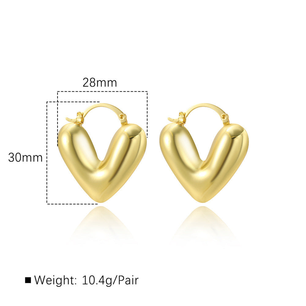 Heart Gold Hoop Earring JLT12977 Just Lil Things