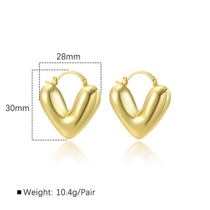 Heart Gold Hoop Earring JLT12977 Just Lil Things