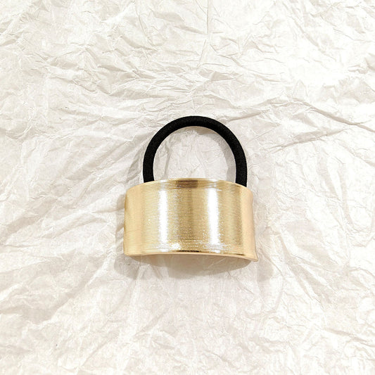 Minimal Gold Cuff Hair Tie – Sleek Metallic Elastic Band JLTS0508 Just Lil Things