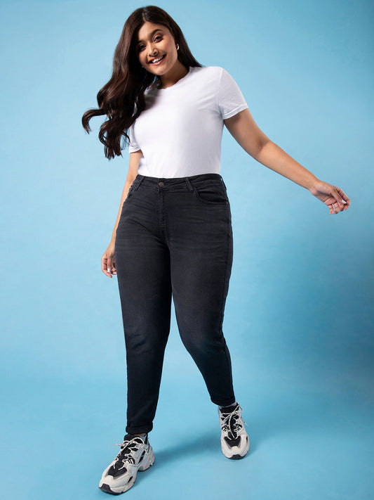 Stylish Solid Casual Black Jeans