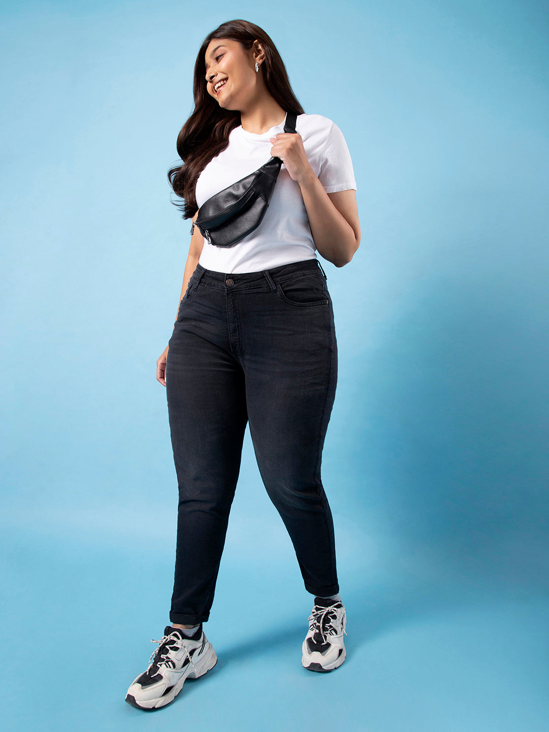Stylish Solid Casual Black Jeans