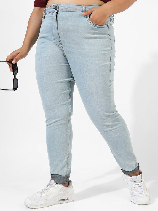 Mid-Rise Light-Wash Denim Jeans