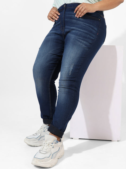 Mid-Rise Dark-Wash Denim Jeans