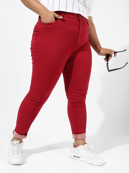 Red Colour Pop Denim Jeans