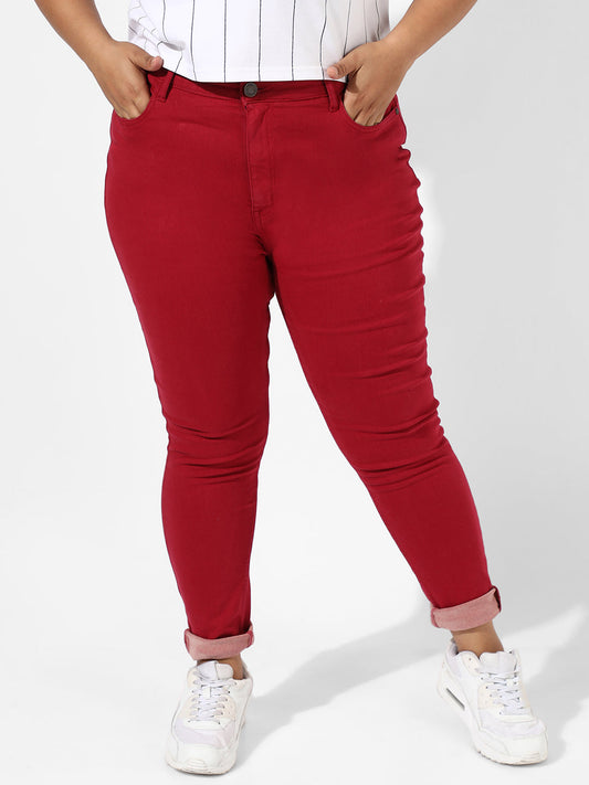 Red Colour Pop Denim Jeans