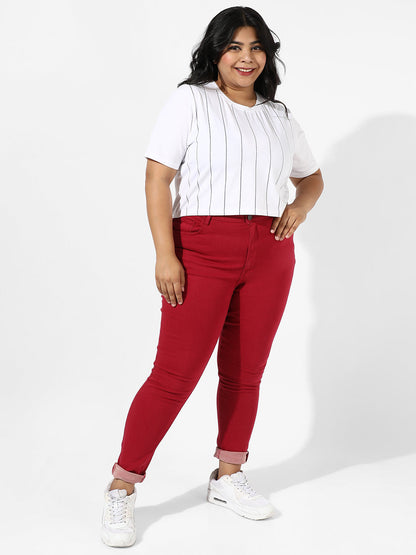 Red Colour Pop Denim Jeans