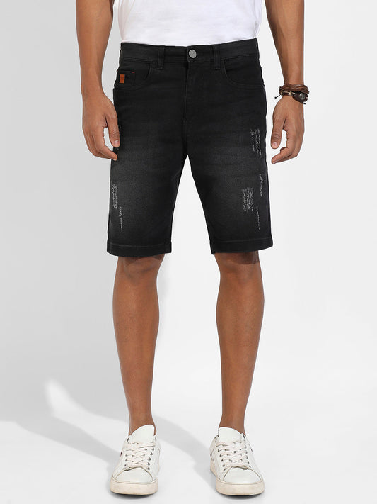 Minimal Distressed Denim Shorts