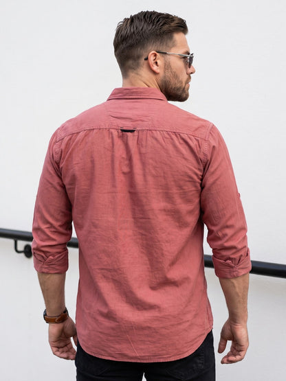 Kuons Avenue Men’s Dusty Rose Corduroy Casual Shirt