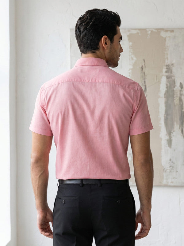Kuons Men's Blush Pink Oxford Cotton Formal Shirt
