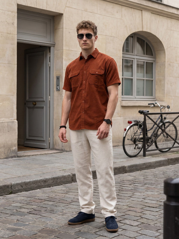 Kuons Avenue Men’s Cedarwood Corduroy Casual Shirt