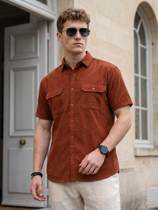 Kuons Avenue Men’s Cedarwood Corduroy Casual Shirt