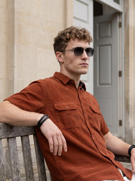Kuons Avenue Men’s Cedarwood Corduroy Casual Shirt