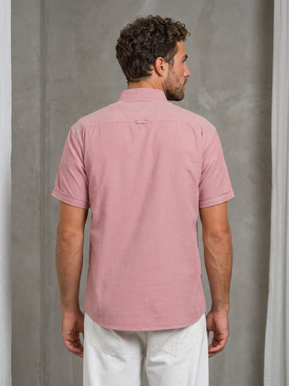 Kuons Men's Amaranth Corduroy Casual Shirt