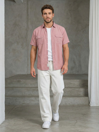 Kuons Men's Amaranth Corduroy Casual Shirt