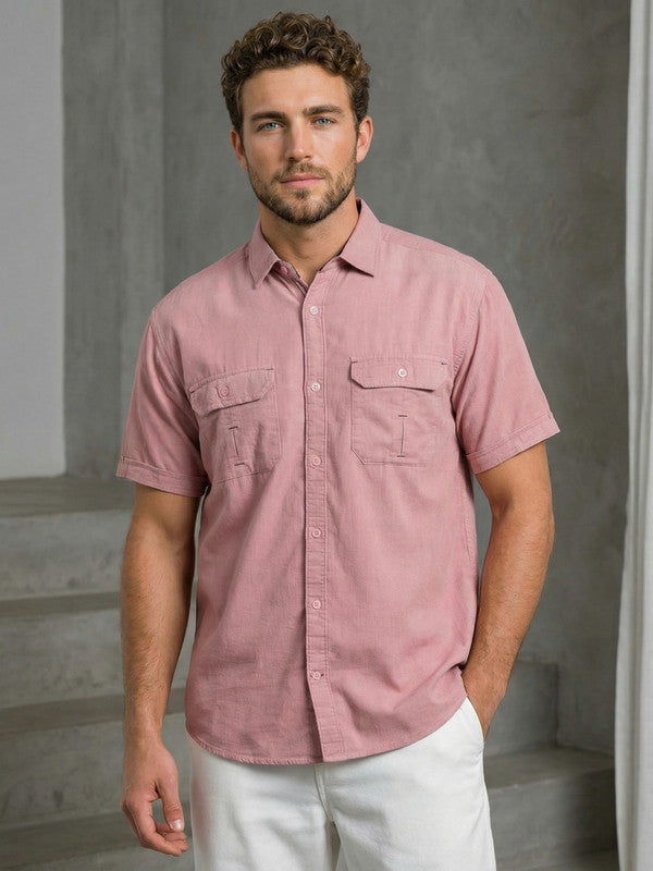 Kuons Men's Amaranth Corduroy Casual Shirt