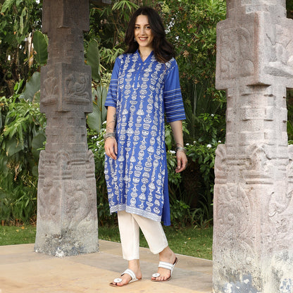 Block Print Kurta With Trousers Set