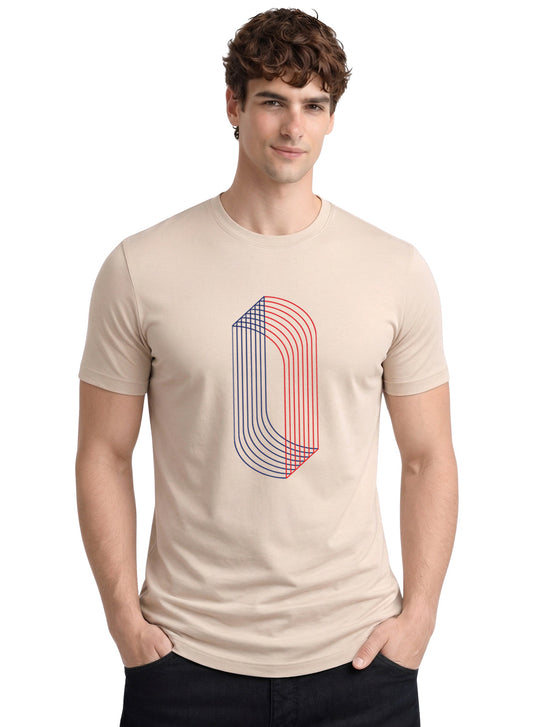 ADRO Printed T-Shirt for Men | Mens Cotton Printed Tshirt | Regular Fit Casual Stylish T-Shirts | Premium Summer Tshirts Beige