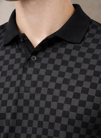 Adro Polo T-Shirt for Men | Allover Printed Polo T Shirt | Cotton Polo Tshirt