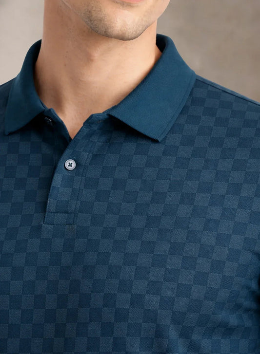 Adro Polo T-Shirt for Men | Allover Printed Polo T Shirt | Cotton Polo Tshirt