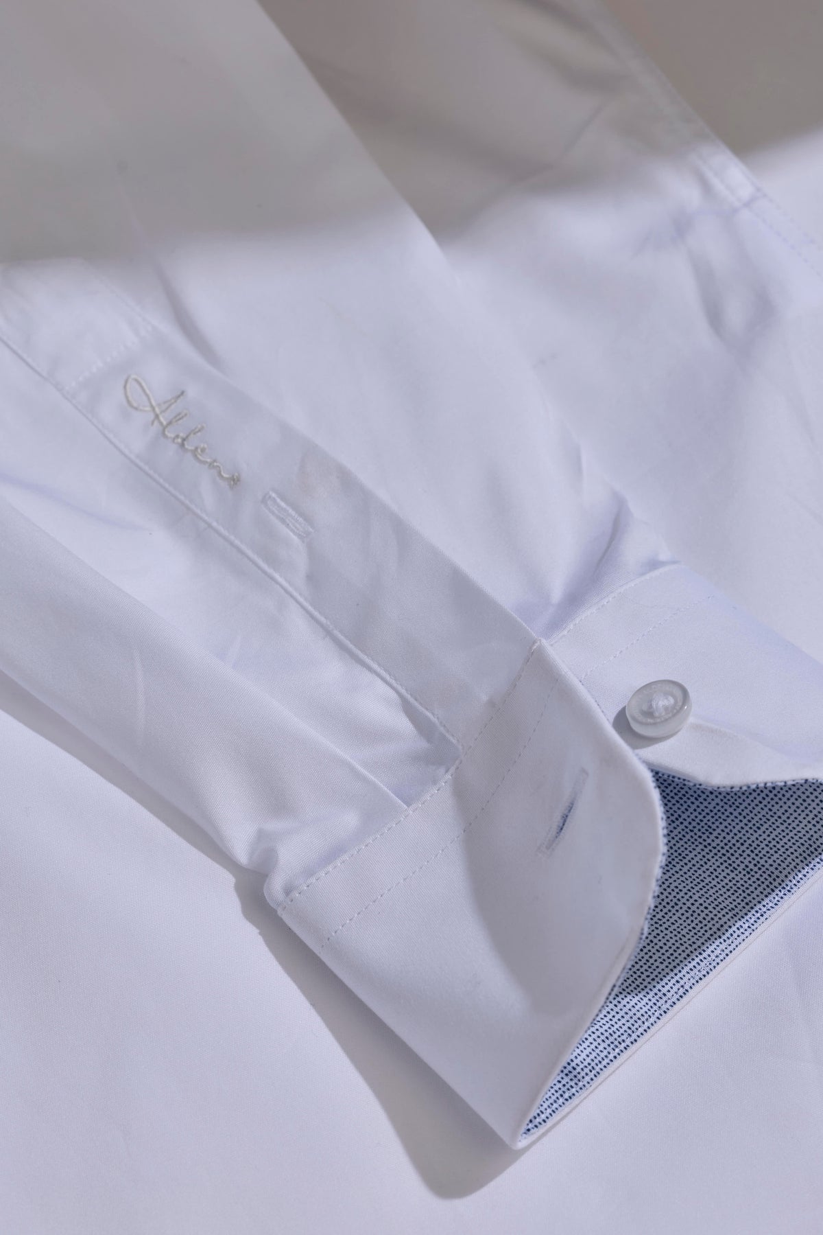 Slim Fit Cotton White Formal Shirt for Men (LINED)
