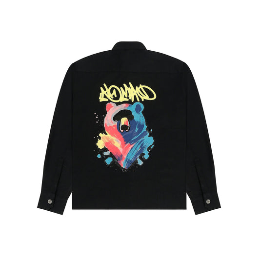 Men's Nomad Printed Black Shacket