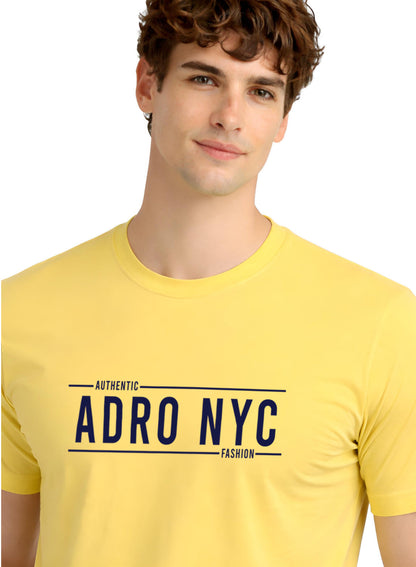 Adro Mens Branded Logo Printed T-Shirt | Typography Print 100% Cotton T shirt | Stylish Tee Summer Regular Fit Graphic Tshirt
