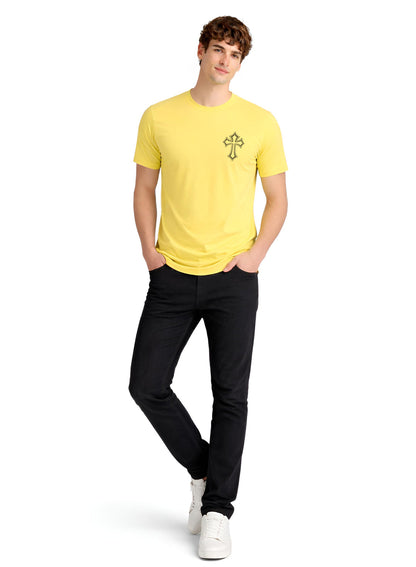 Adro Mens Cross Printed T-Shirt | Minimal Chest Graphic Cotton Casual Tshirt | Trendy Stylish Comfortable Regular Fit T shirt for Men