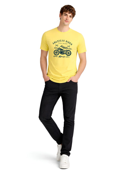 Adro Mens American Rider Printed T-Shirt | 100% Cotton T shirt for Bikers | Stylish Casual Tee Summer Regular Fit Biker Tshirt