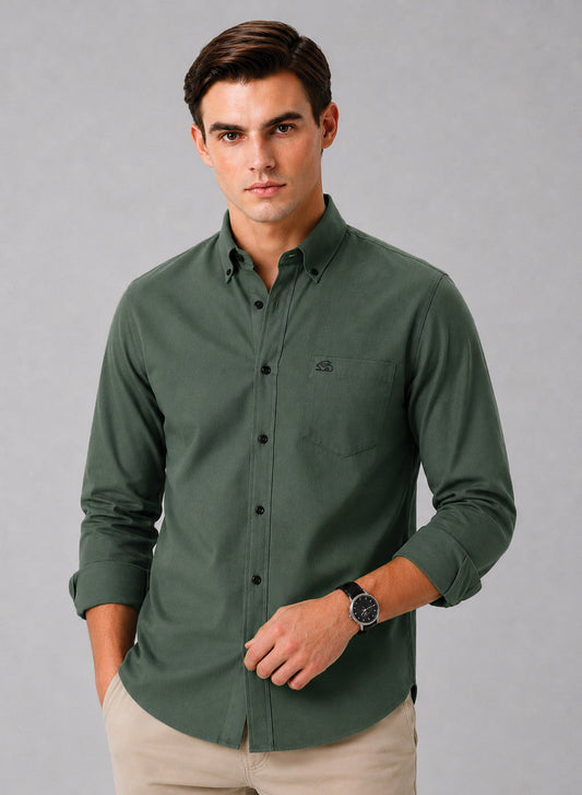 ADRO Premium Oxford Cotton Casual Shirt – Laurel-Green Laurel-Green