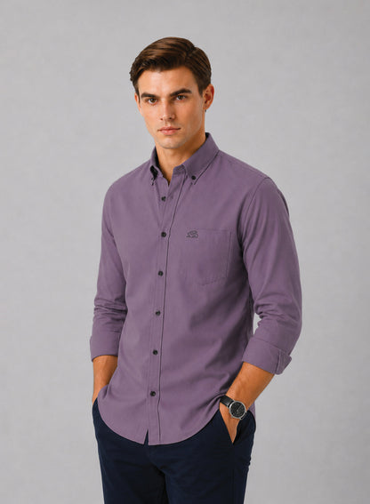 ADRO Premium Oxford Cotton Casual Shirt – Lavender-Mist