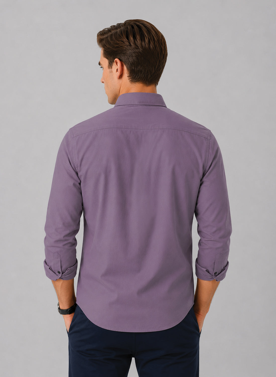 ADRO Premium Oxford Cotton Casual Shirt – Lavender-Mist