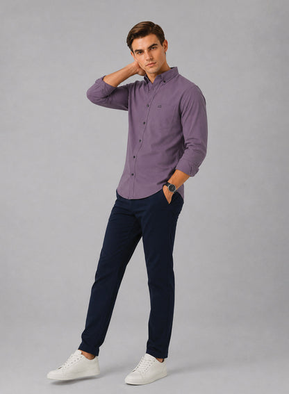 ADRO Premium Oxford Cotton Casual Shirt – Lavender-Mist