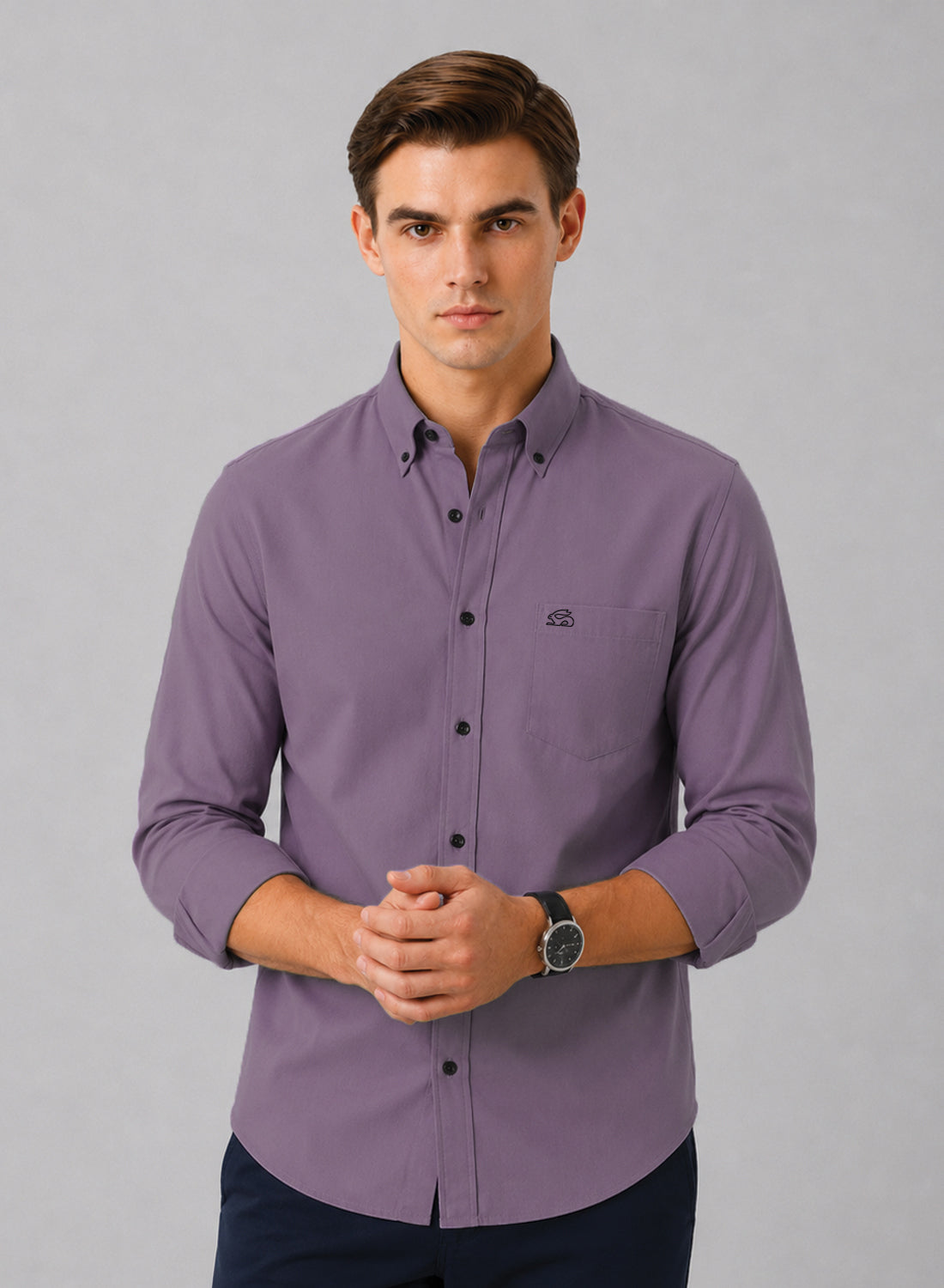 ADRO Premium Oxford Cotton Casual Shirt – Lavender-Mist Lavender-Mist