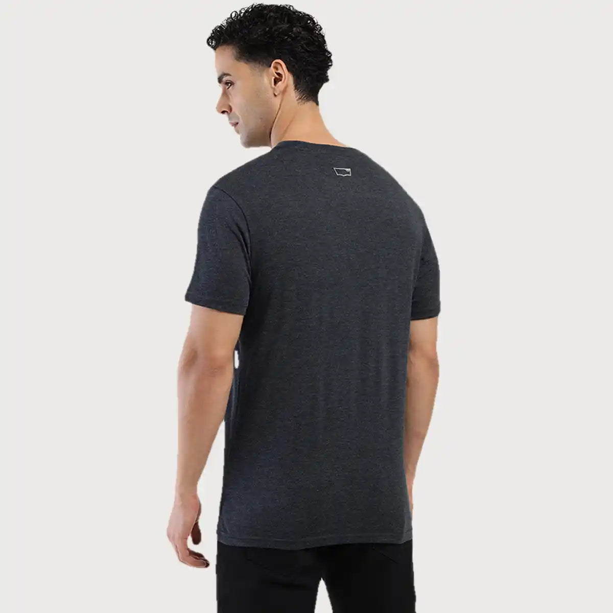Men's Round Regular Fit Solid T Shirt